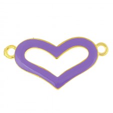 Metaal hangers / tussenzetsels  - Hartje Paars / goud